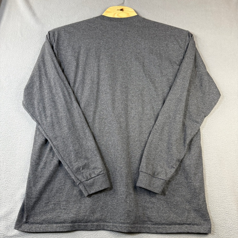 Pro Club Heavy Weight Men 2XL Long Sleeve T-Shirt Charcoal Heather Grey Crewneck - Picture 4 of 6